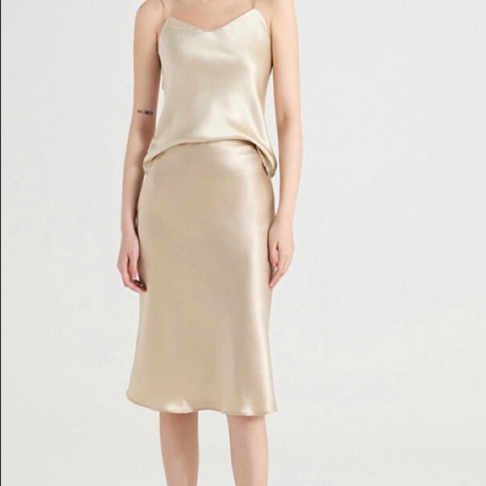 alfani Straight Silk cream Skirt